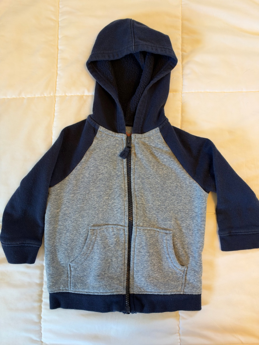 Cat & Jack Navy and Heather Gray Hooded Zip-Up Jacket